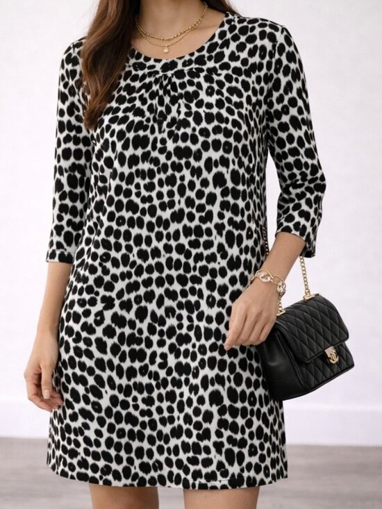 kate spade Dresses & Skirts - Kate Spade Women's Leopard Print 3/4 Sleeve Silk Mini Dress, Black, Size 14